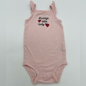 Carter's Pink Striped Girls One Piece Bodysuit Daddy’s Little Lady 12 M